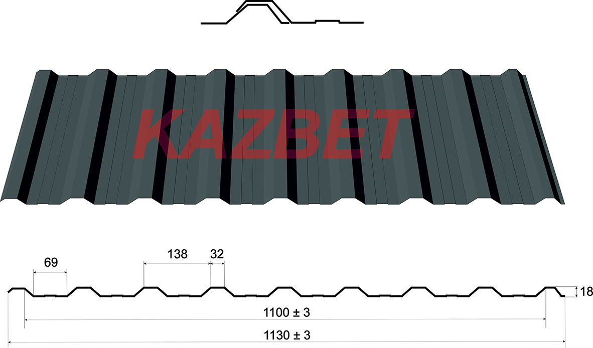 Trapézový plech TP18 od výrobce KAZBET